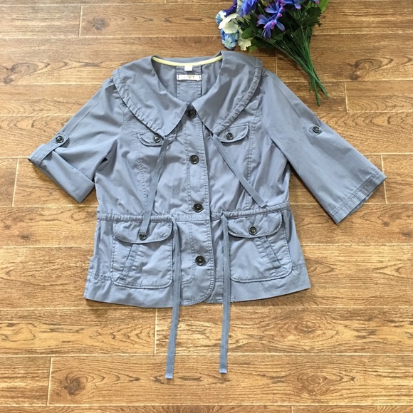 Ann Taylor Jackets & Blazers - 🍃Loft Wide Collar Blue Gray Utility Jacket🍃